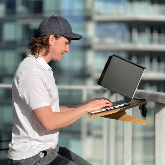 laptop sun shade balcony