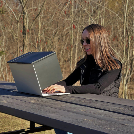 laptop in the sun